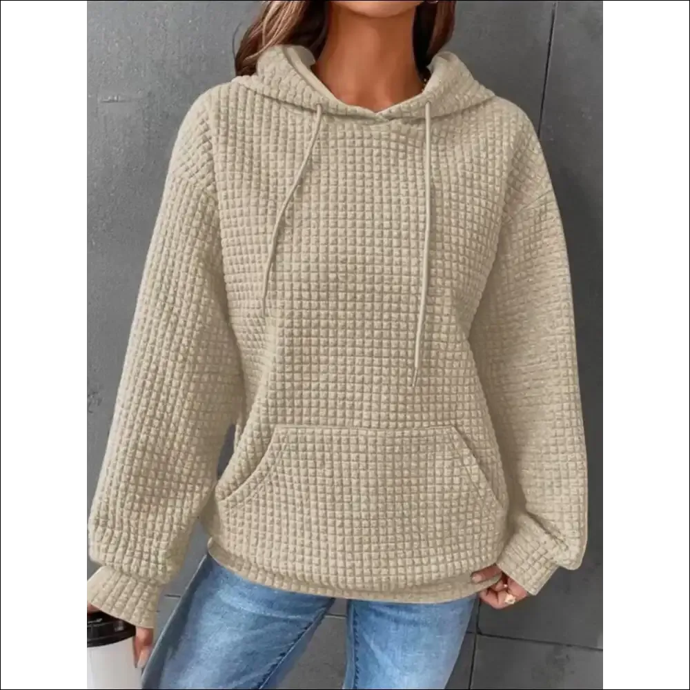 Textured Drop Shoulder Hoodie - Chic & Comfy