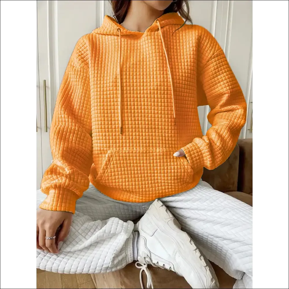 Textured Drop Shoulder Hoodie - Chic & Comfy