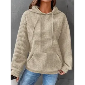 Textured Drop Shoulder Hoodie - Chic & Comfy