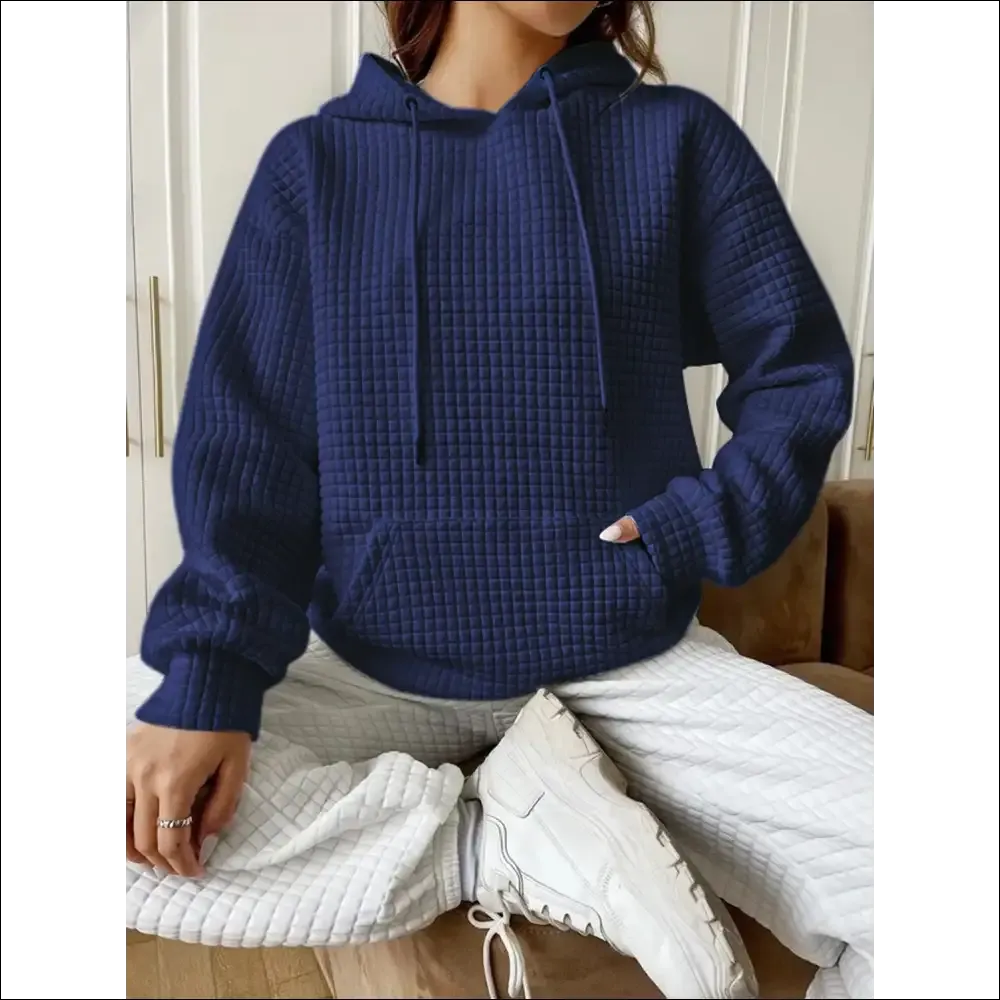 Textured Drop Shoulder Hoodie - Chic & Comfy