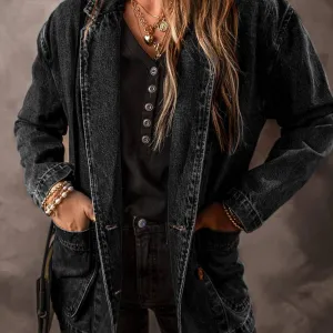 The Jessica Denim Jacket in Black