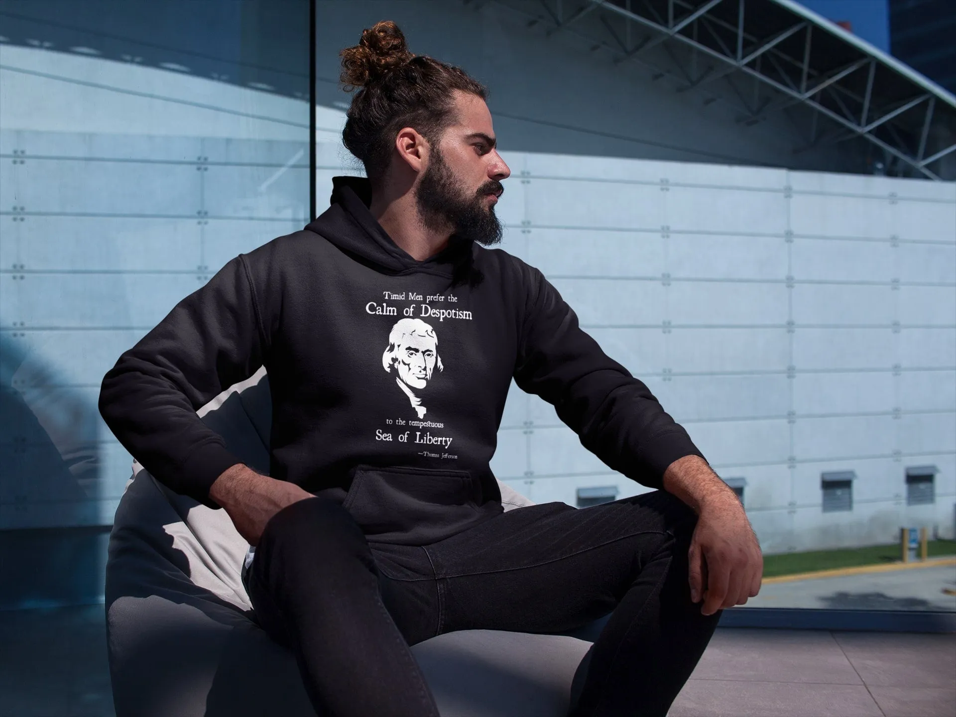 Thomas Jefferson Sea of Liberty Light Hoodie