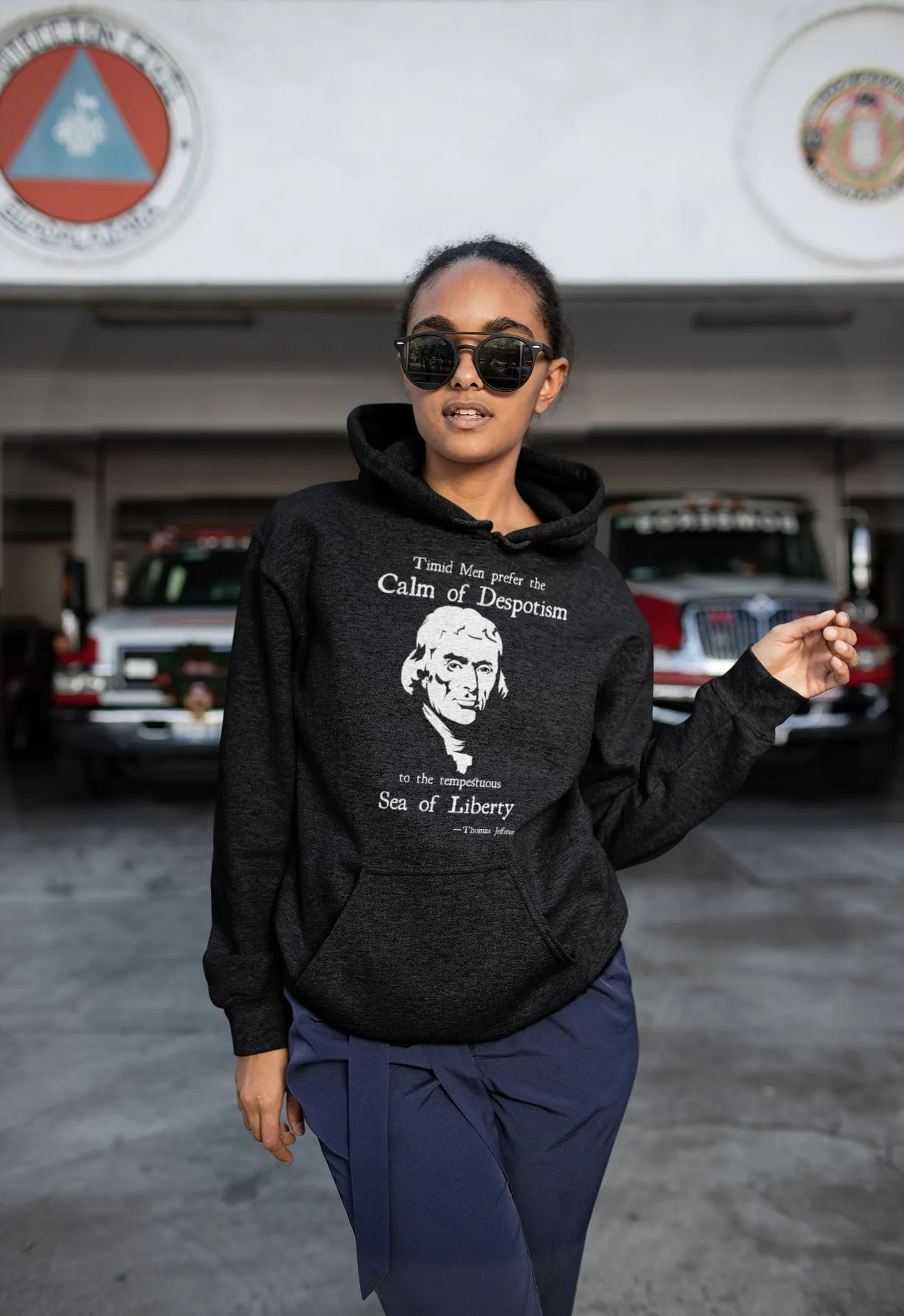 Thomas Jefferson Sea of Liberty Light Hoodie