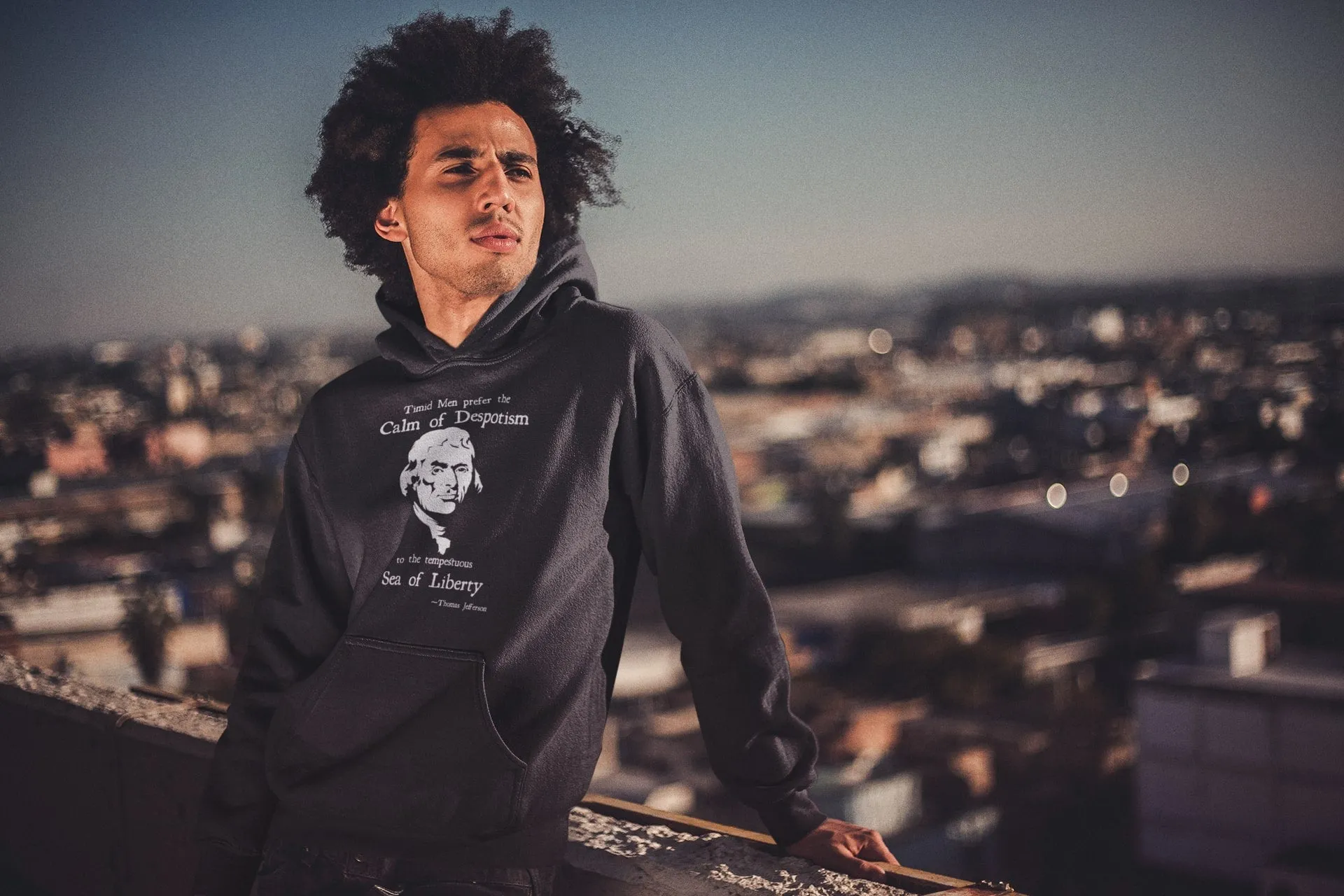 Thomas Jefferson Sea of Liberty Light Hoodie