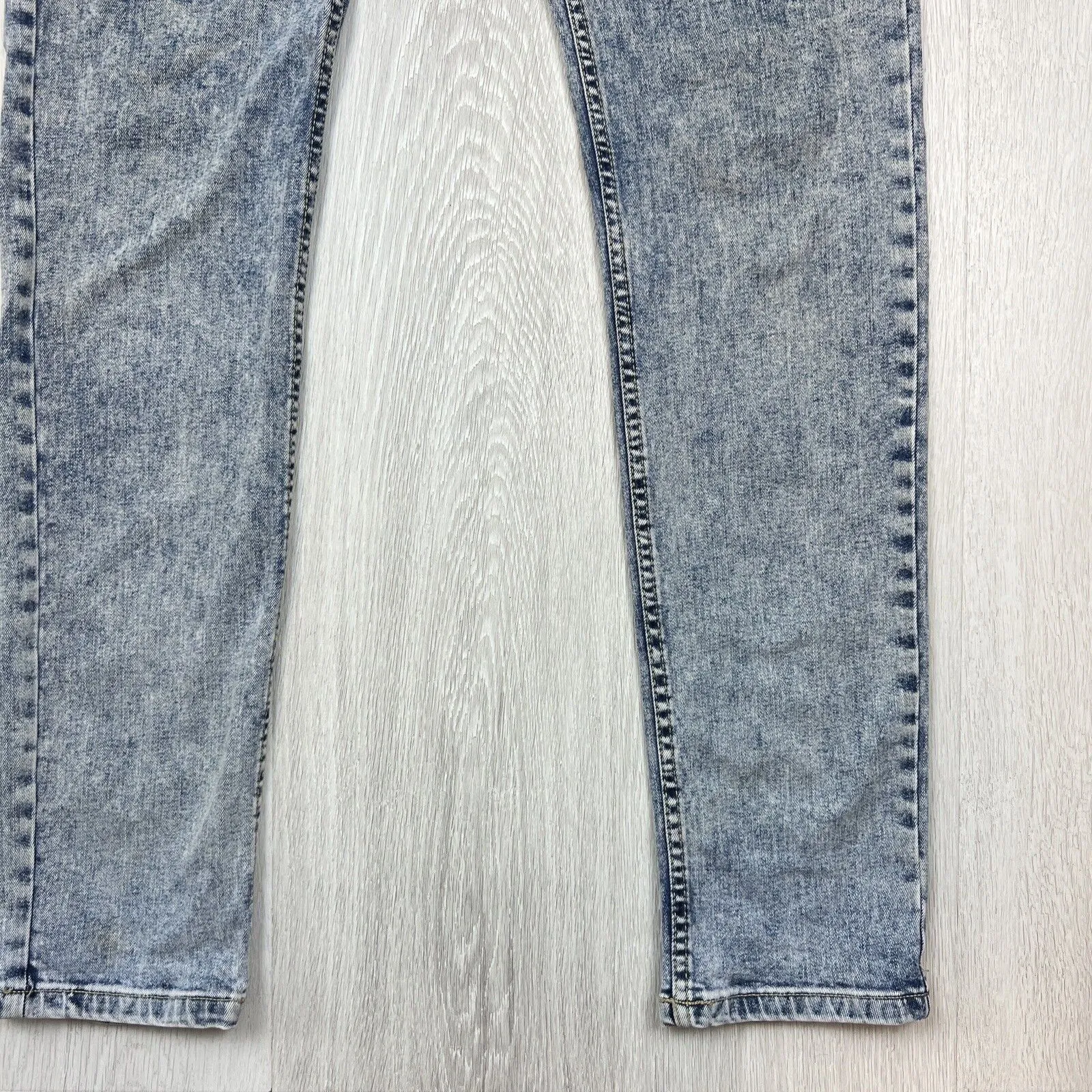 Topman Stretch Skinny Mens Acid Wash Denim Jeans Size 34/32
