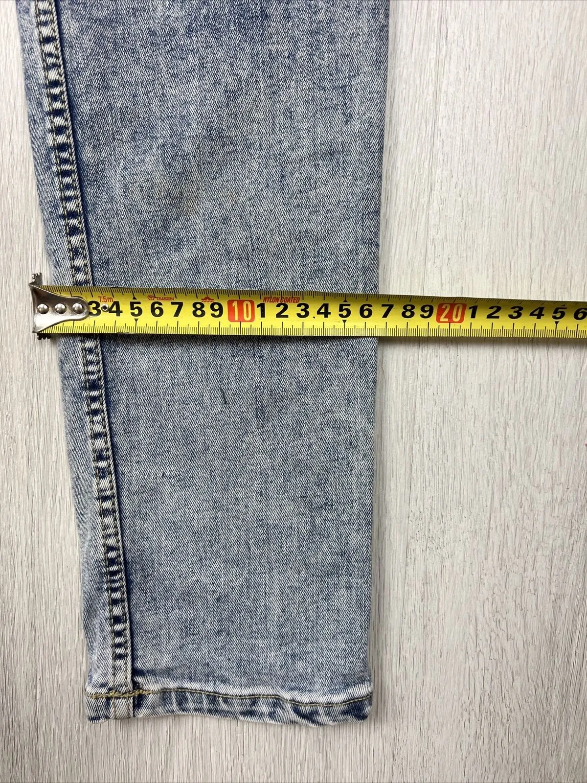 Topman Stretch Skinny Mens Acid Wash Denim Jeans Size 34/32