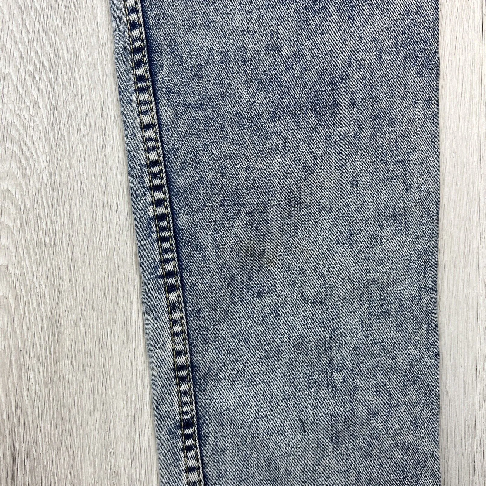 Topman Stretch Skinny Mens Acid Wash Denim Jeans Size 34/32