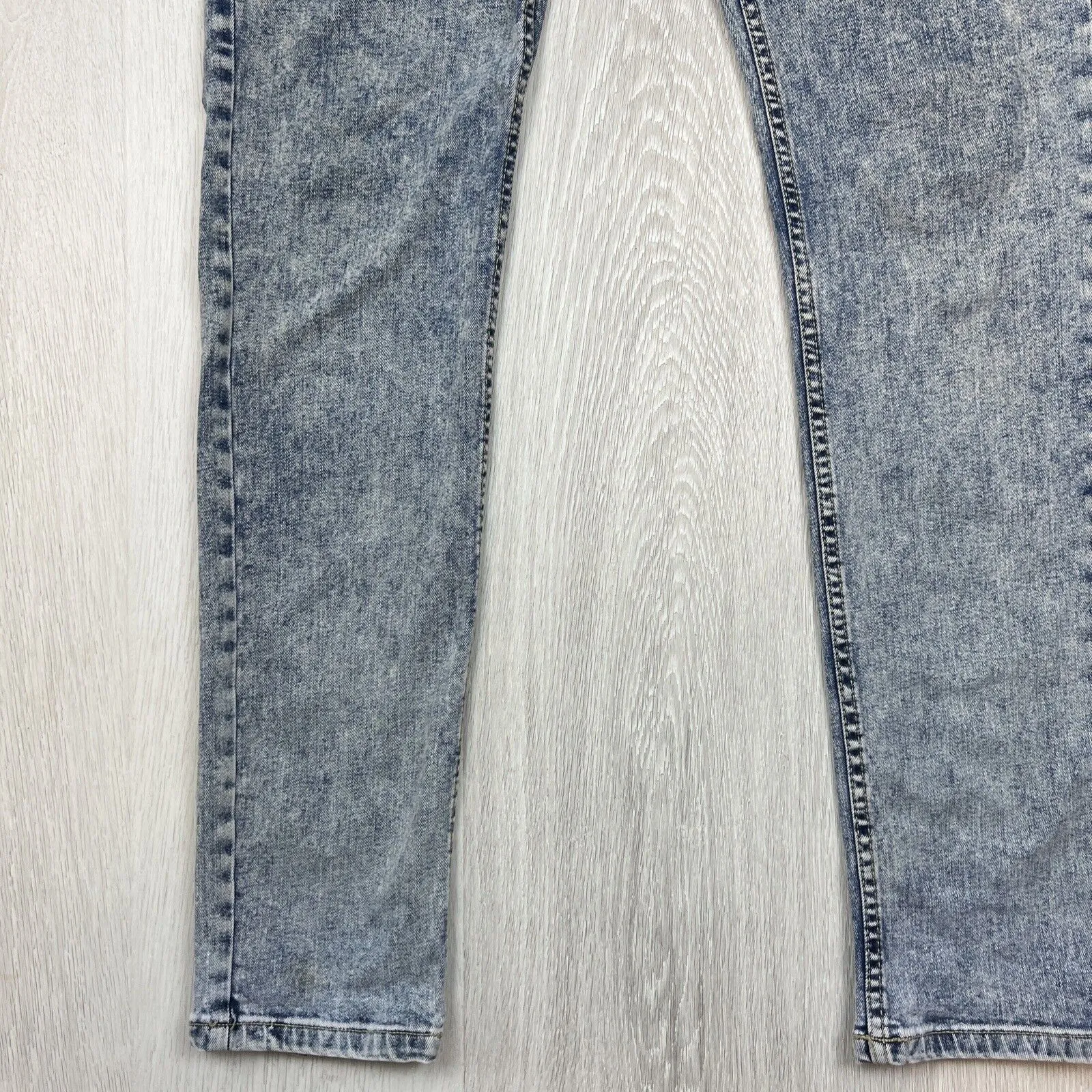 Topman Stretch Skinny Mens Acid Wash Denim Jeans Size 34/32