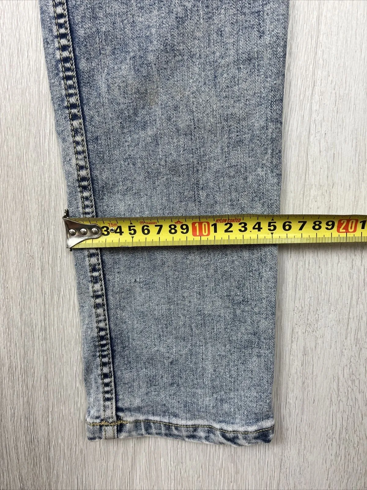 Topman Stretch Skinny Mens Acid Wash Denim Jeans Size 34/32