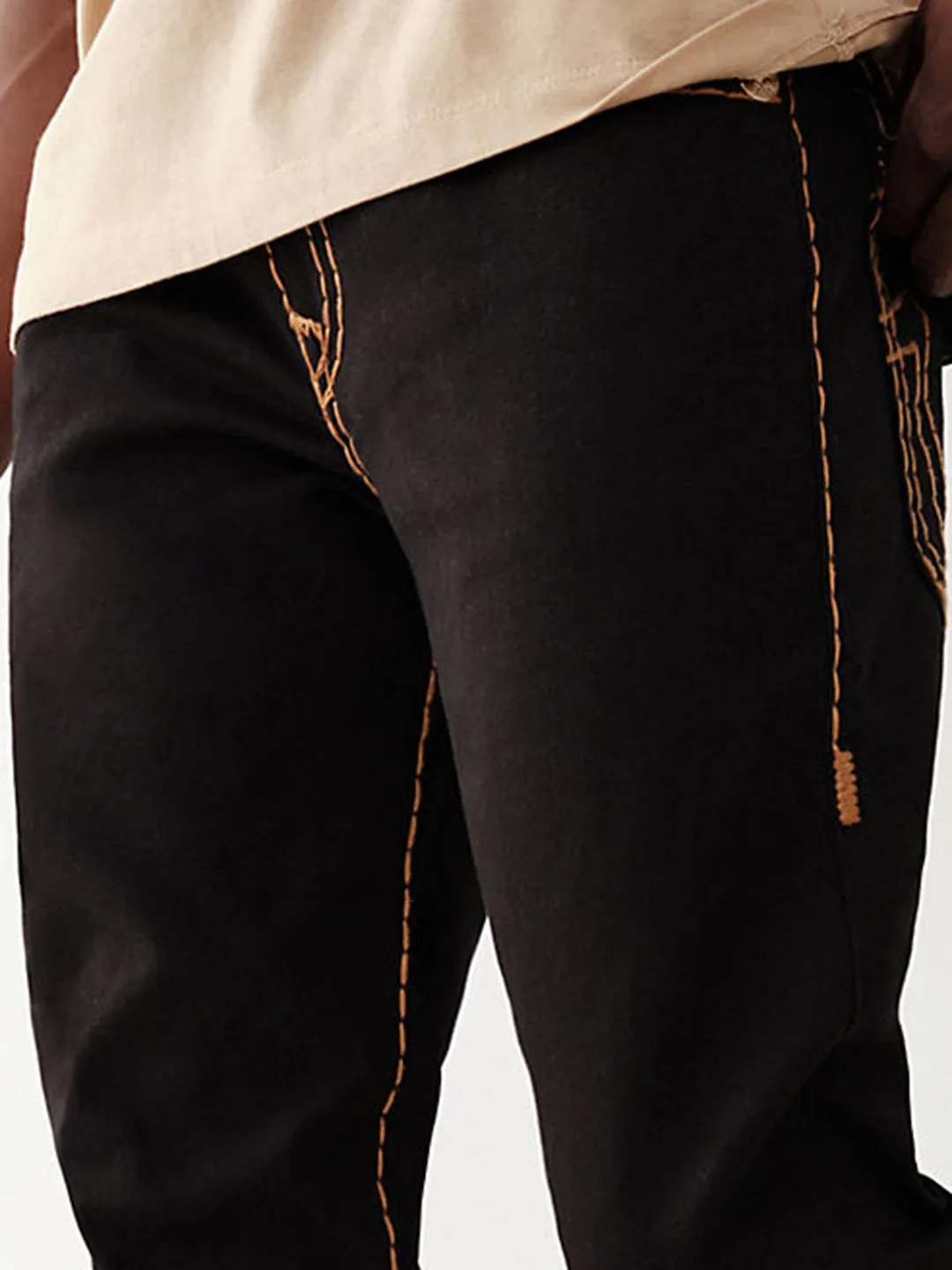 True Religion Mens Super T Rocco Slim Fit Black Mid Rise Jeans