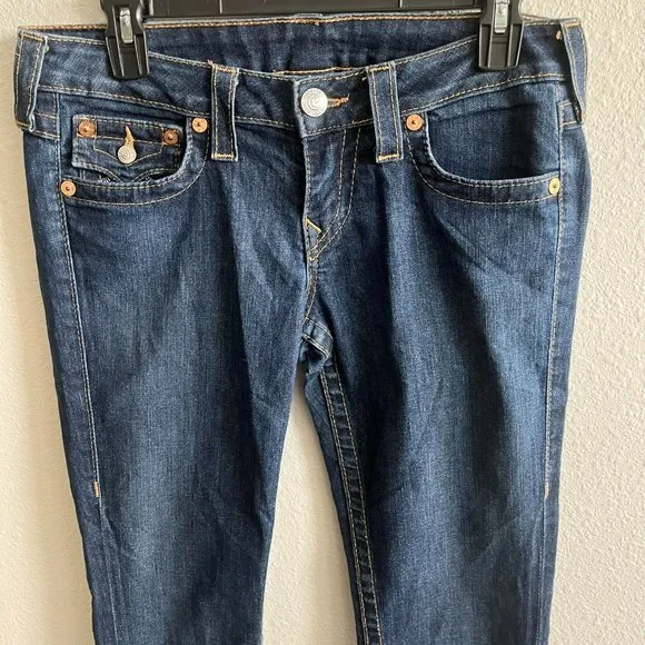 True Religion Women's Dark Wash Skinny Jeans Size 28 Style WLH599X96