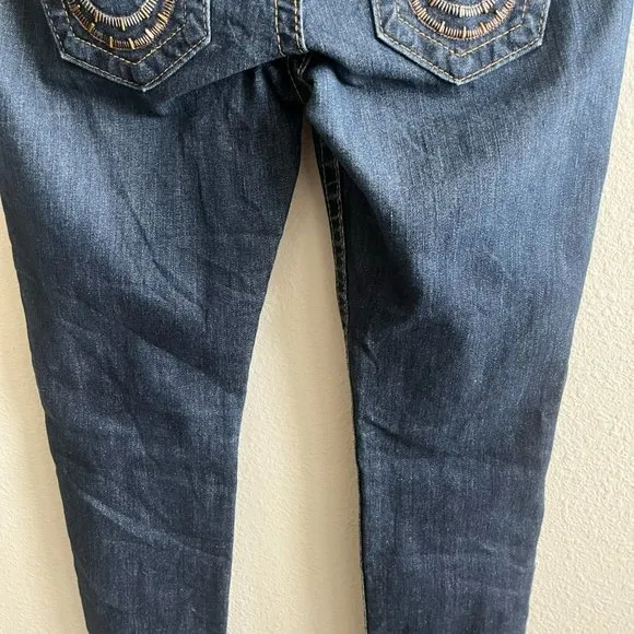 True Religion Women's Dark Wash Skinny Jeans Size 28 Style WLH599X96