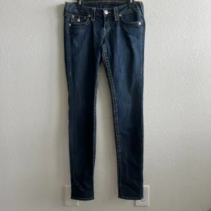 True Religion Women's Dark Wash Skinny Jeans Size 28 Style WLH599X96