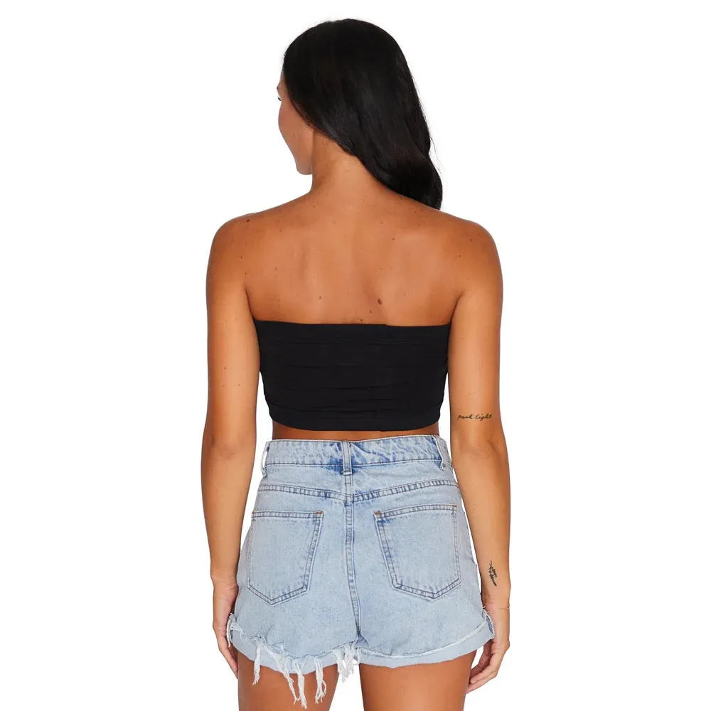 Tulane Black Bandeau Top