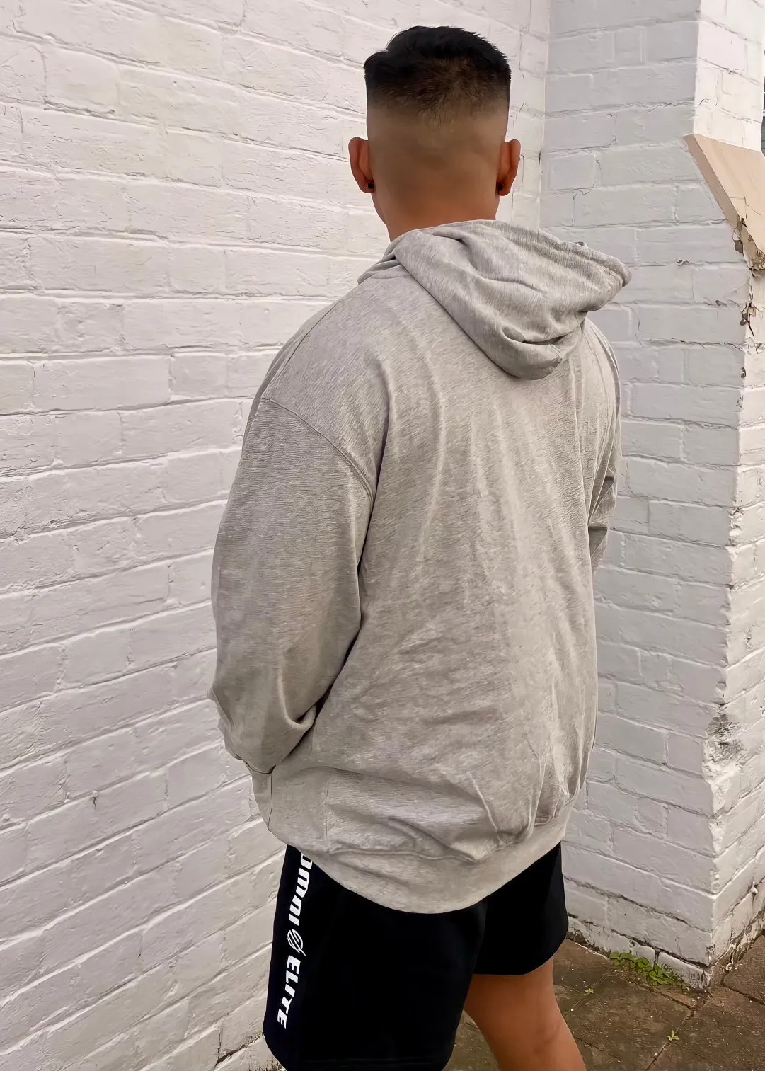 UNISEX LIGHT WEIGHT COTTON HOODIE in MARBLE GREY
