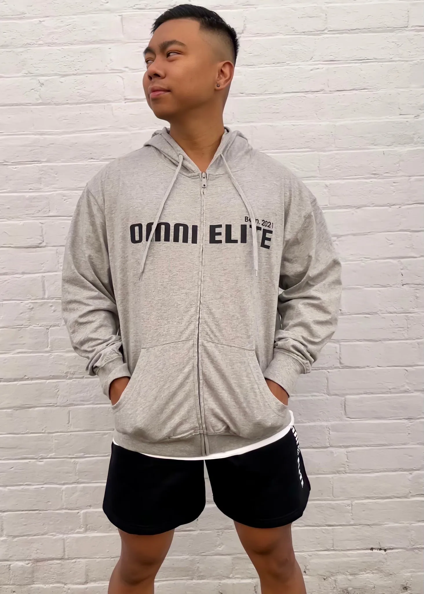 UNISEX LIGHT WEIGHT COTTON HOODIE in MARBLE GREY