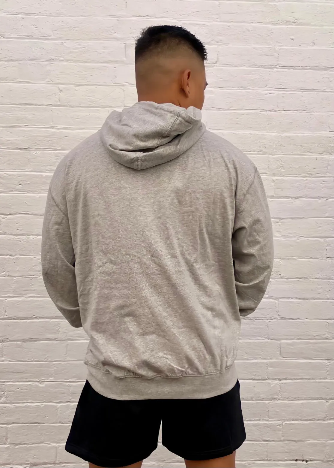 UNISEX LIGHT WEIGHT COTTON HOODIE in MARBLE GREY
