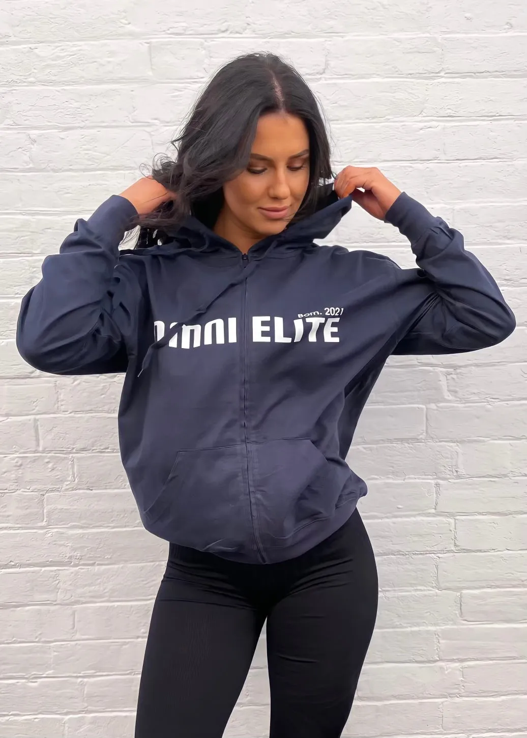 UNISEX LIGHT WEIGHT COTTON HOODIE in NAVY