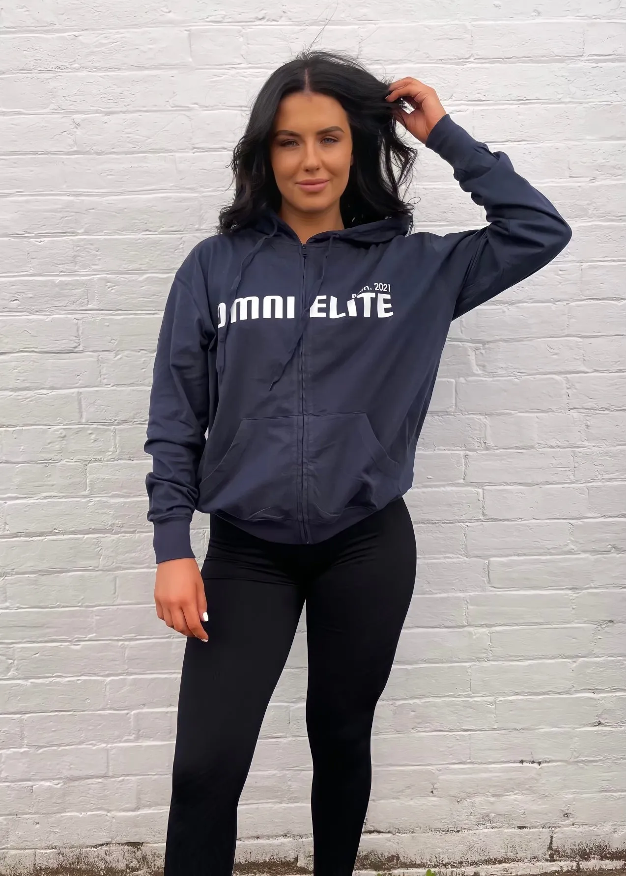 UNISEX LIGHT WEIGHT COTTON HOODIE in NAVY