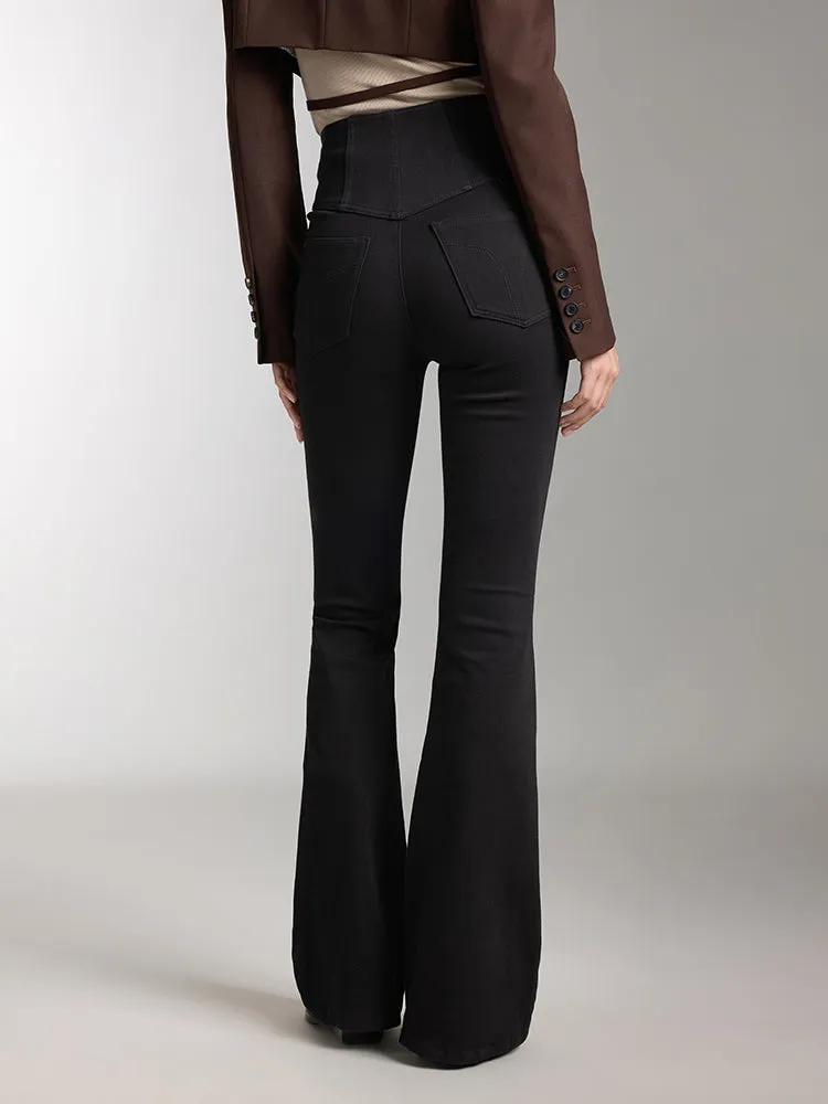 V-Shape Waist Flared Jeans