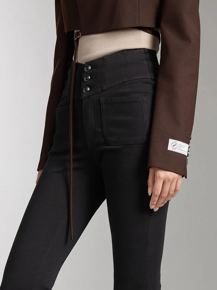 V-Shape Waist Flared Jeans