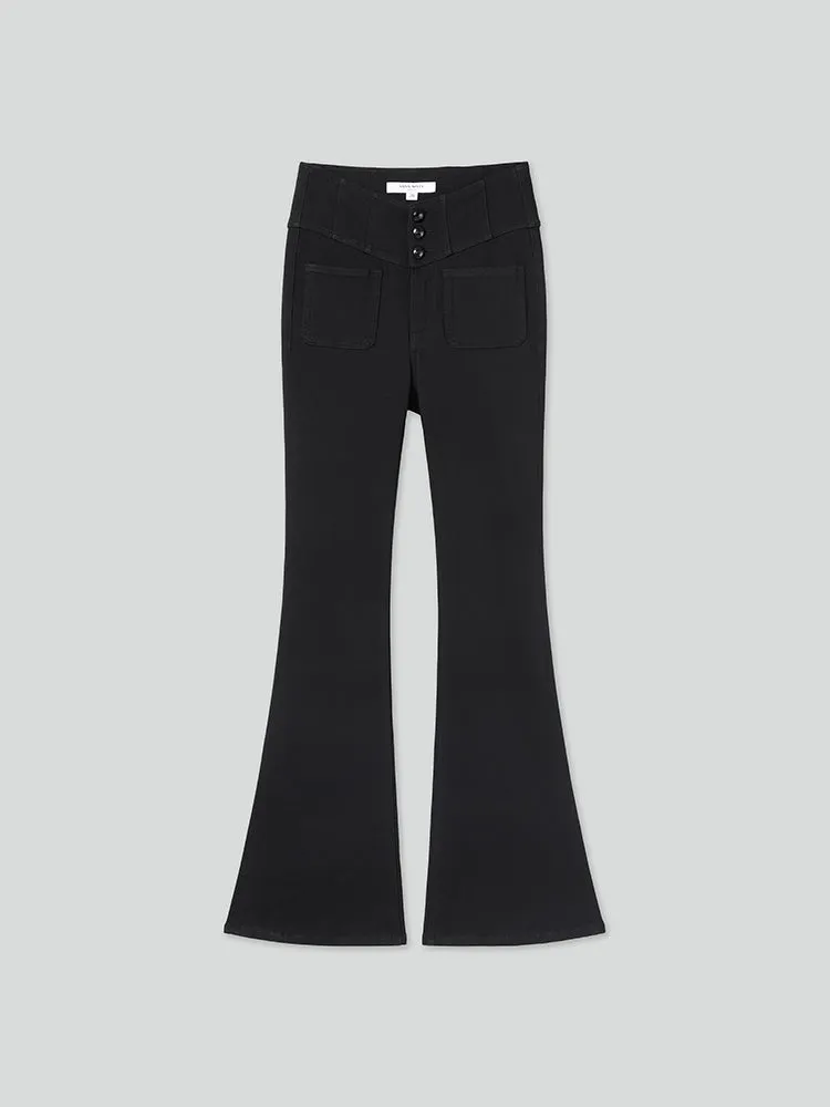 V-Shape Waist Flared Jeans