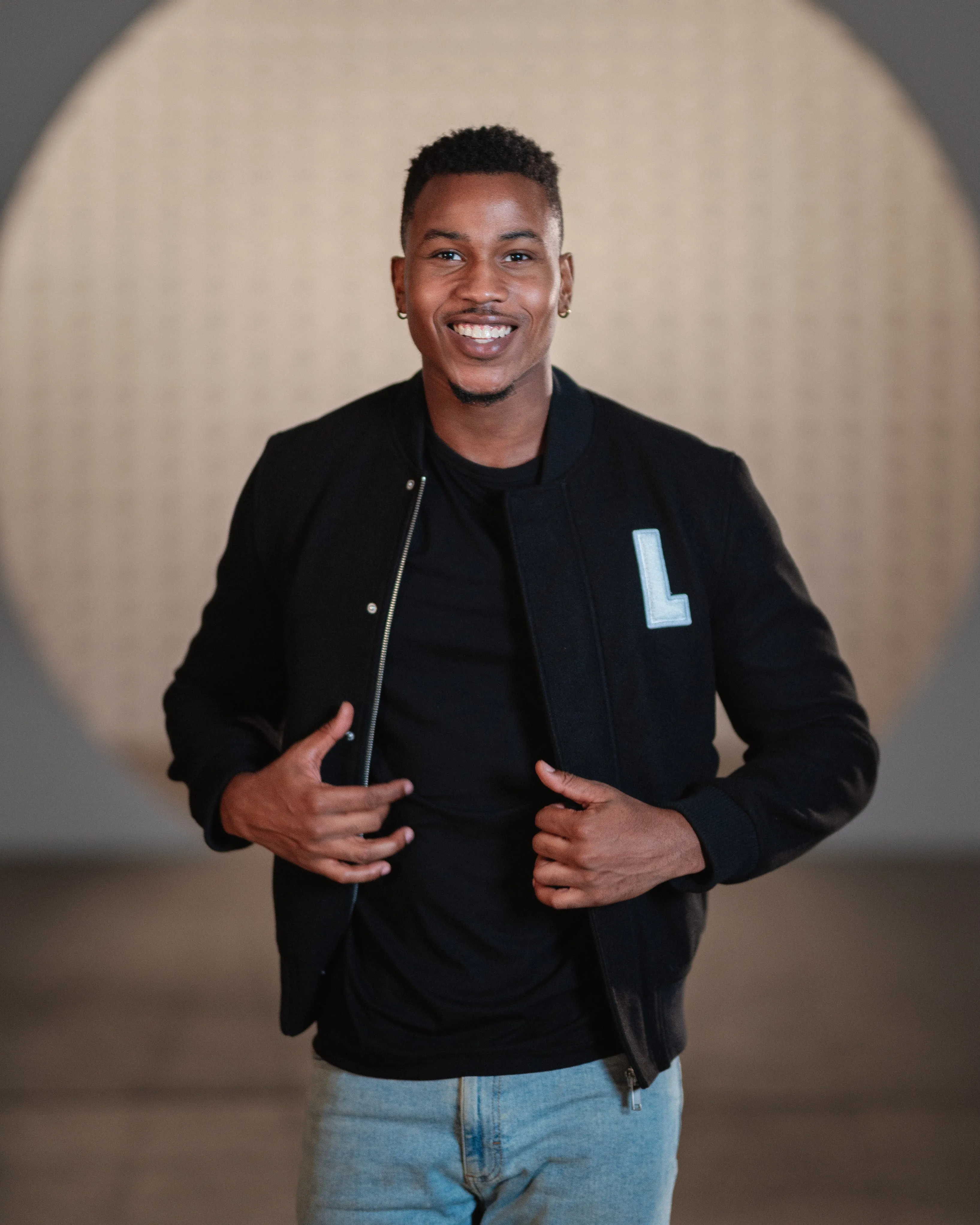 Varsity Bomber Jacket - Black