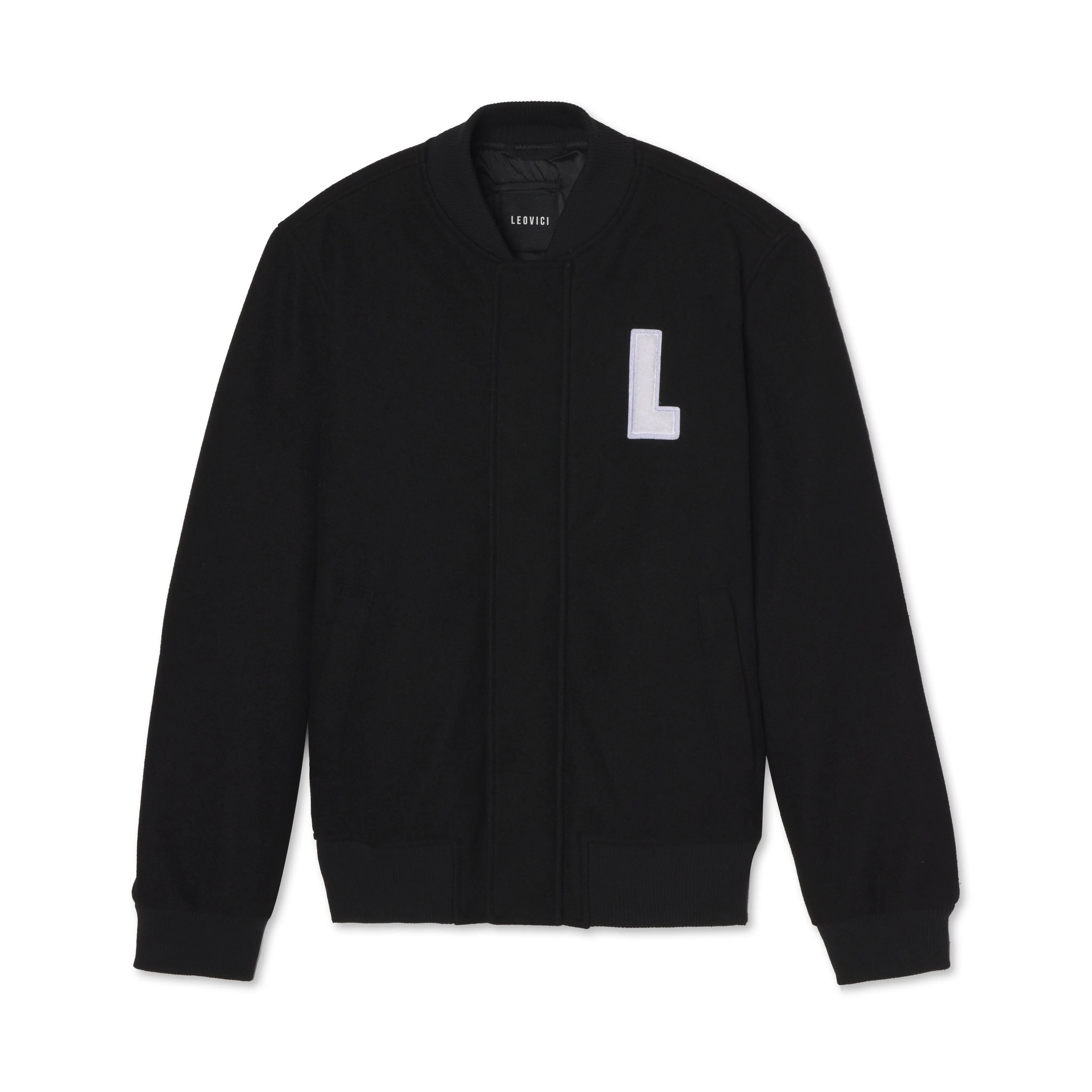 Varsity Bomber Jacket - Black