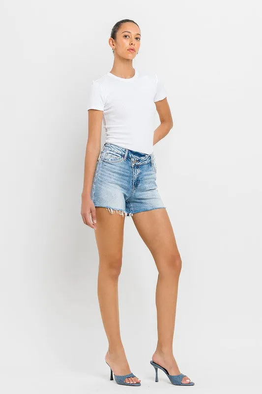 VERVET by Flying Monkey High Rise Criss Cross Shorts