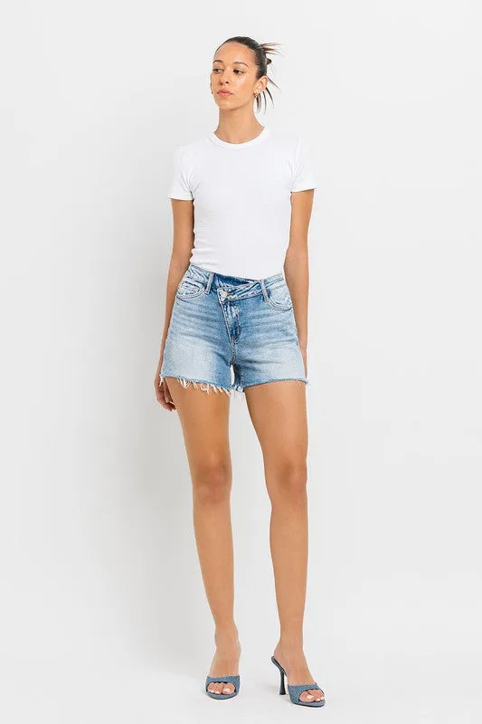 VERVET by Flying Monkey High Rise Criss Cross Shorts