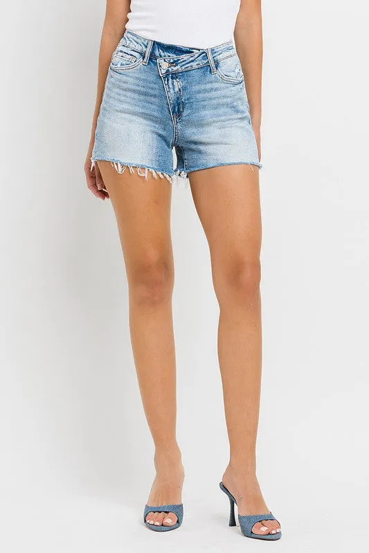 VERVET by Flying Monkey High Rise Criss Cross Shorts