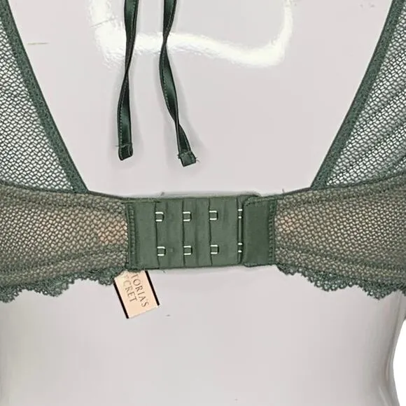 Victoria's Secret NWT Dream Angels Floral Lace High-Neck Satin Lace Bra 34DD