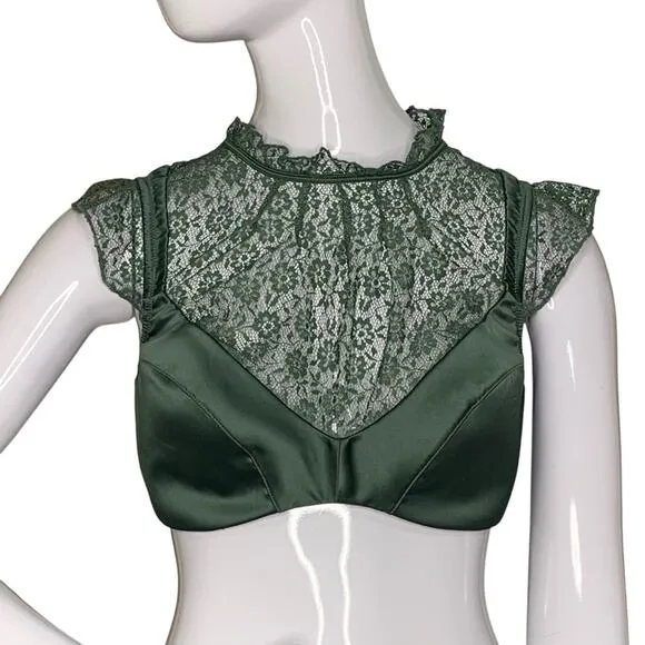 Victoria's Secret NWT Dream Angels Floral Lace High-Neck Satin Lace Bra 34DD