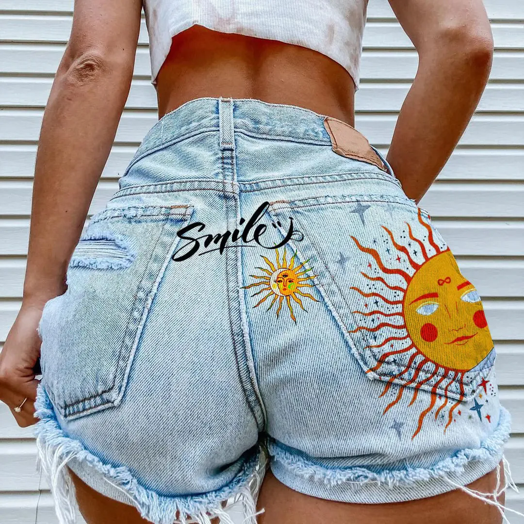 Vintage Denim Shorts for Women - Casual Style