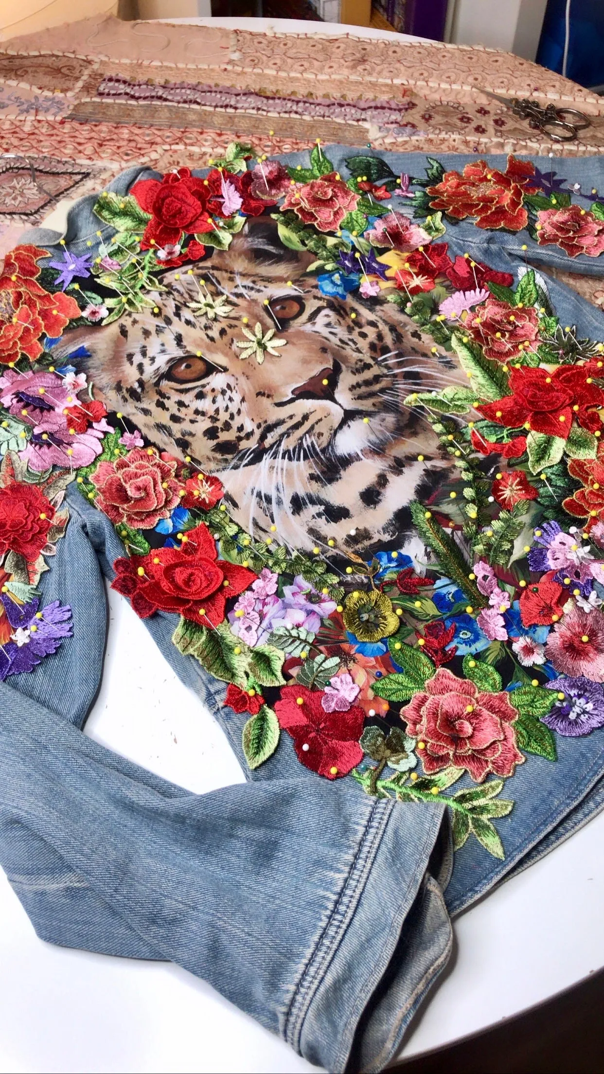 Vintage ROAR LEOPARD Denim Jacket.