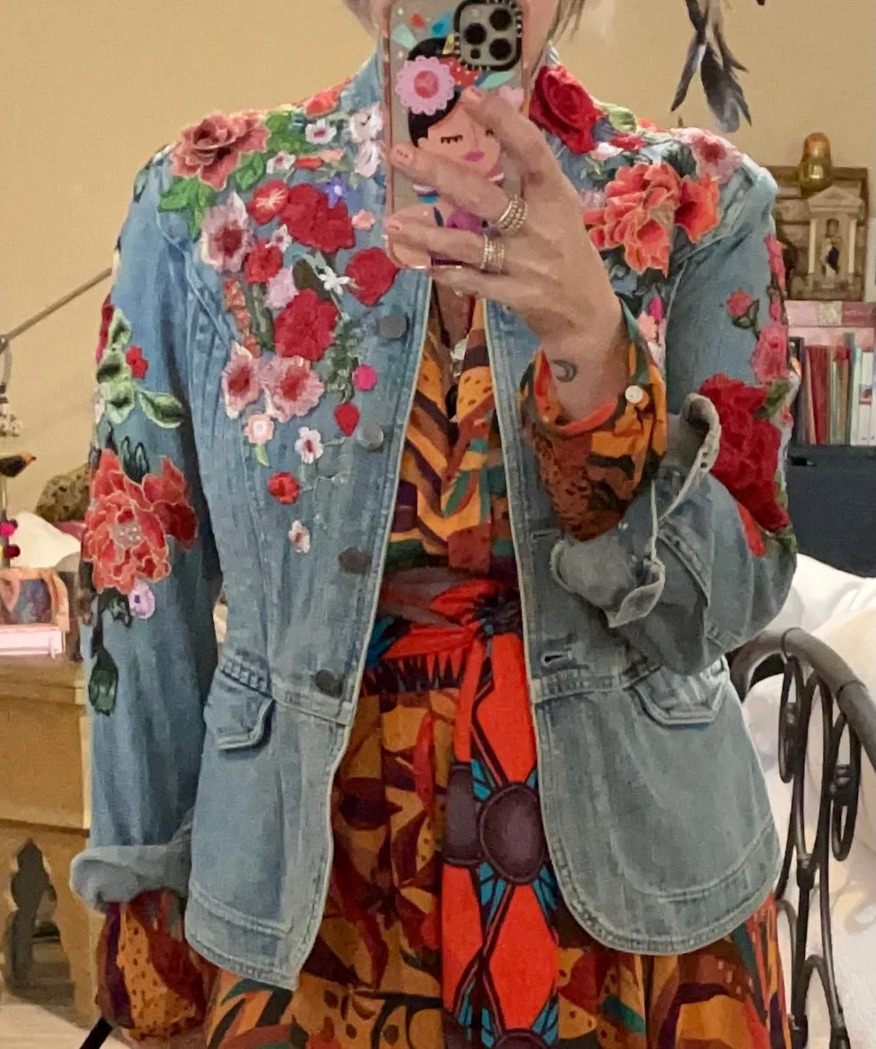 Vintage ROAR LEOPARD Denim Jacket.