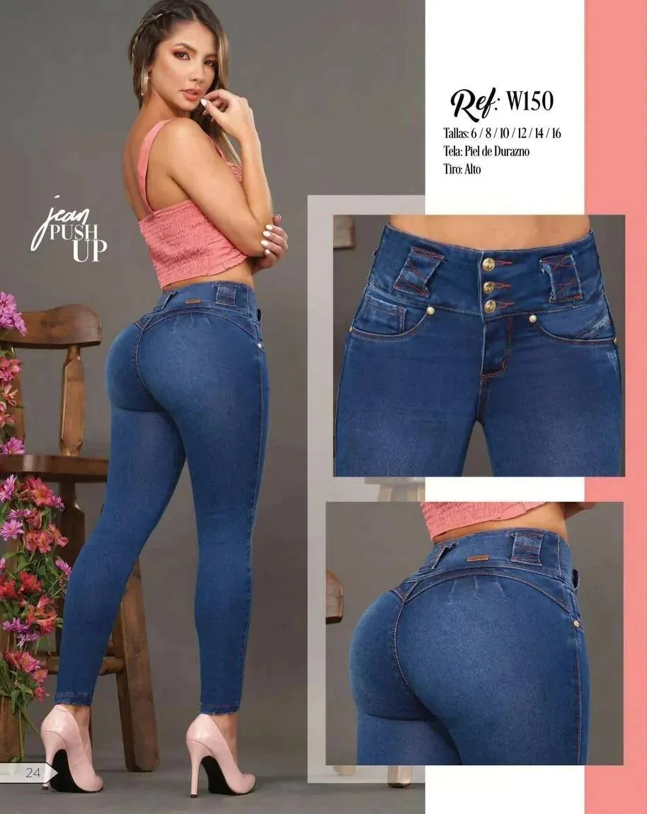 W-150 100%  Authentic Colombian Push Up Jeans
