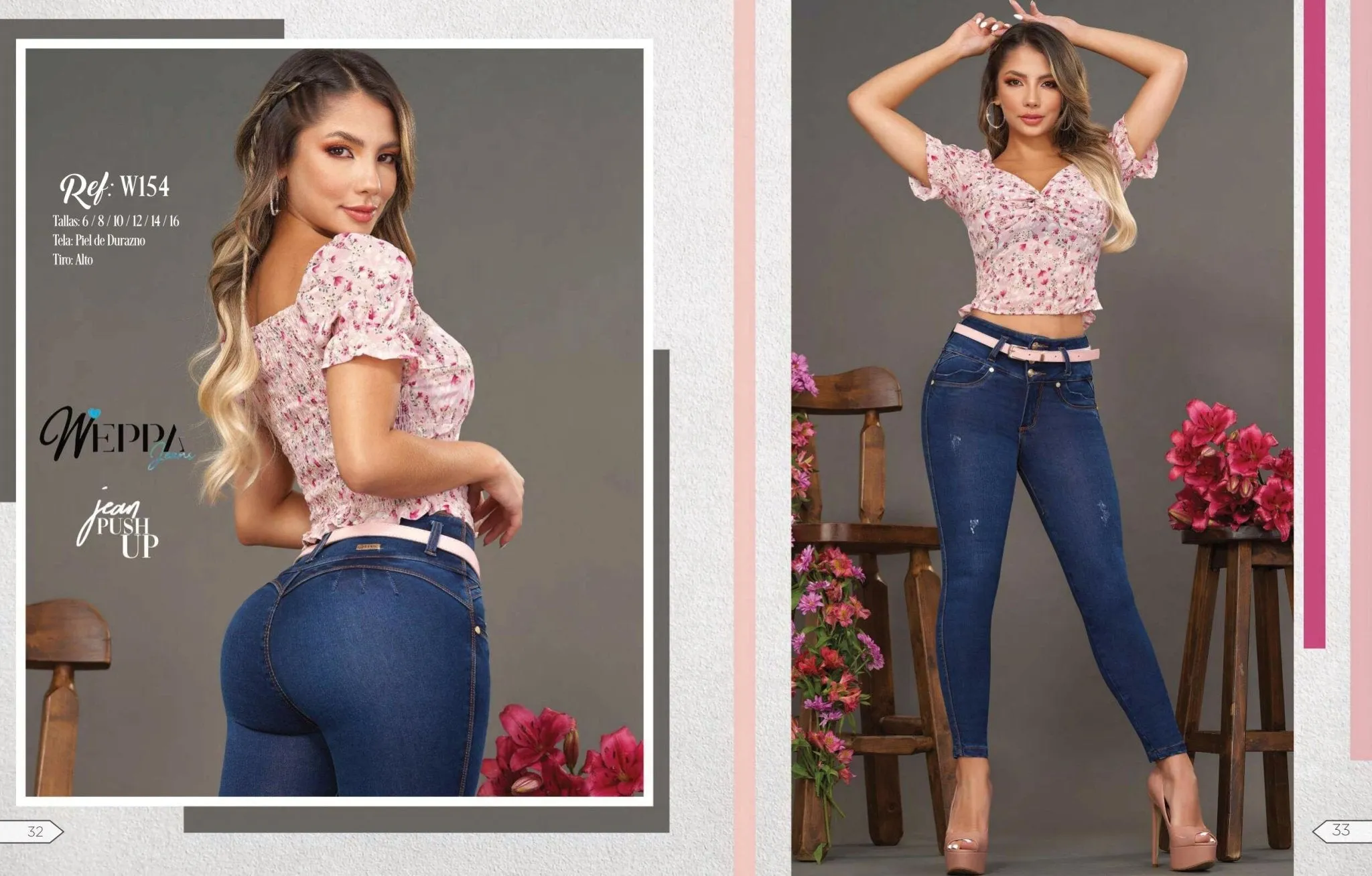 W-154 100%  Authentic Colombian Push Up Jeans