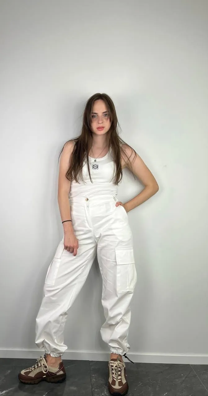 White cargo pants