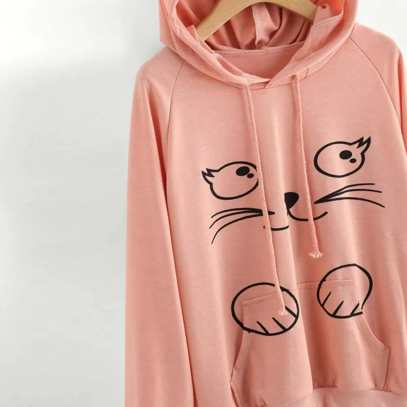 White Cat Ears Long Sleeve Hoodie