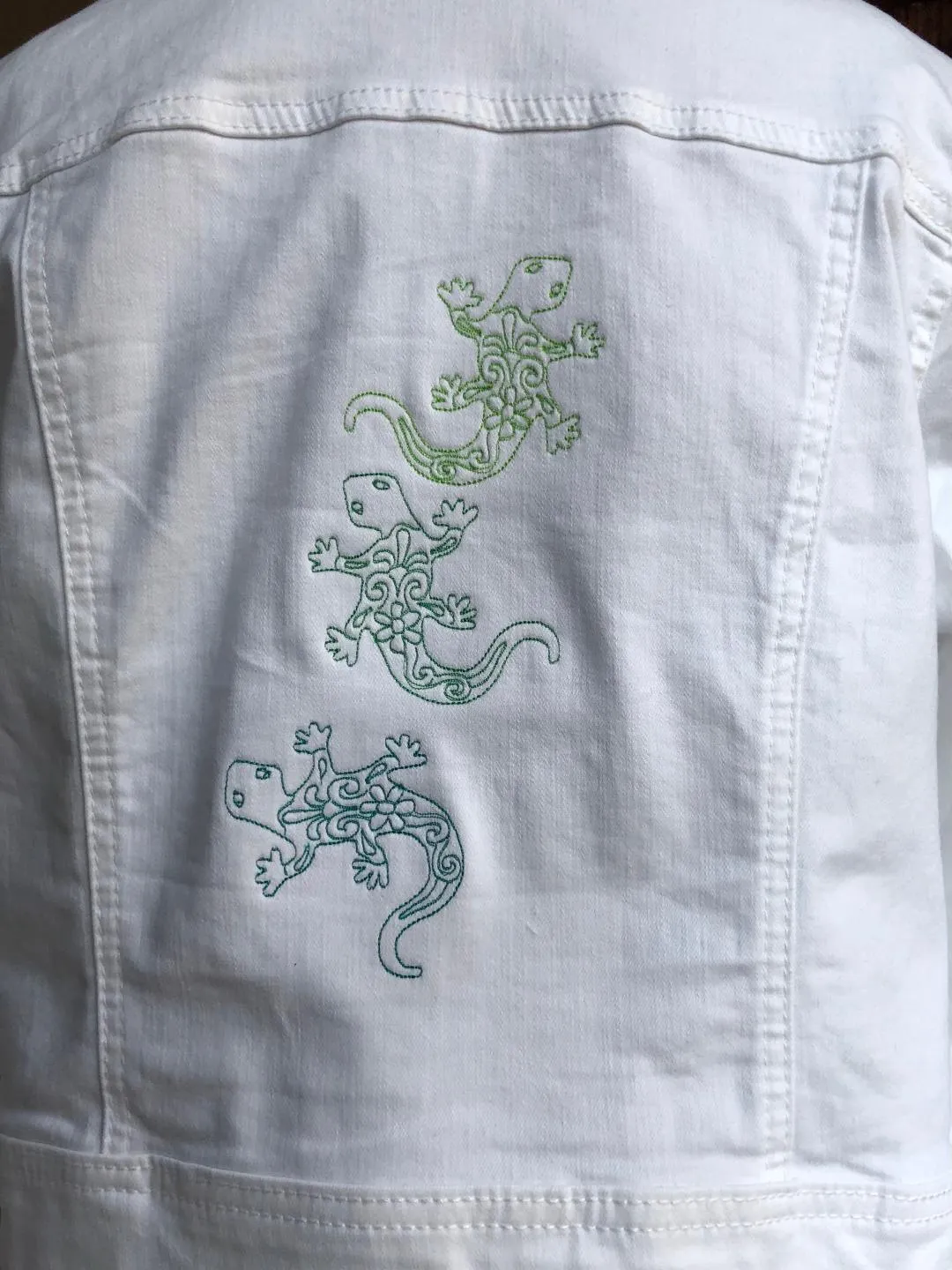 White Denim Embroidery Jacket