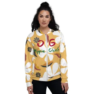White Flowers Bomber Jacket - OG Hippie Chick