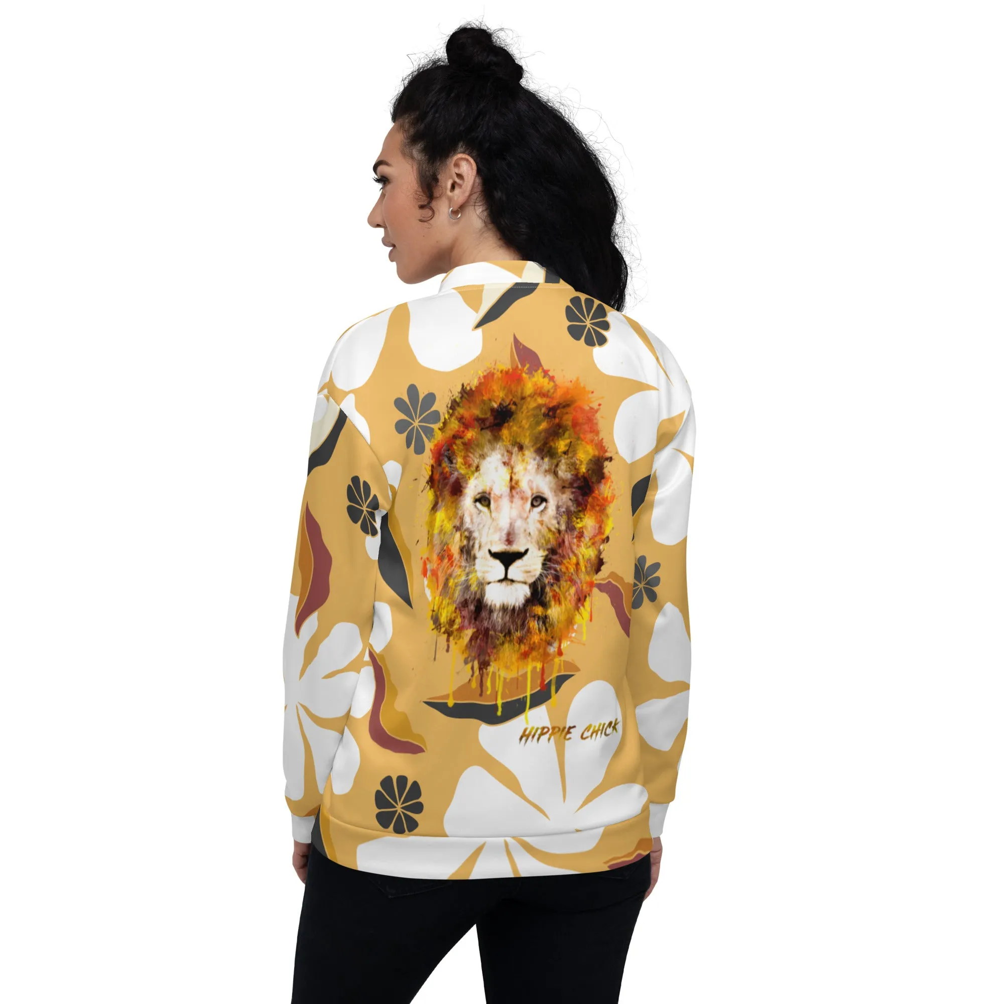 White Flowers Bomber Jacket - OG Hippie Chick