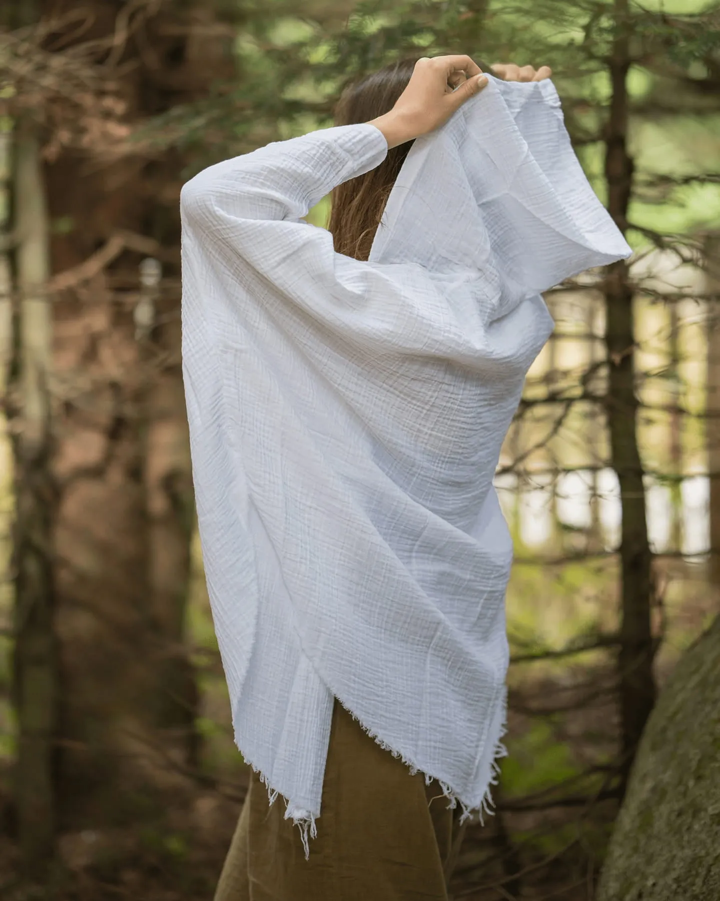 White Poncho Hoodie