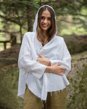 White Poncho Hoodie