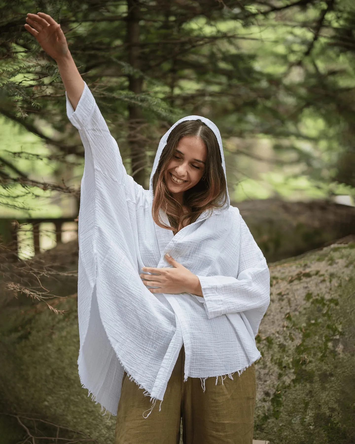 White Poncho Hoodie