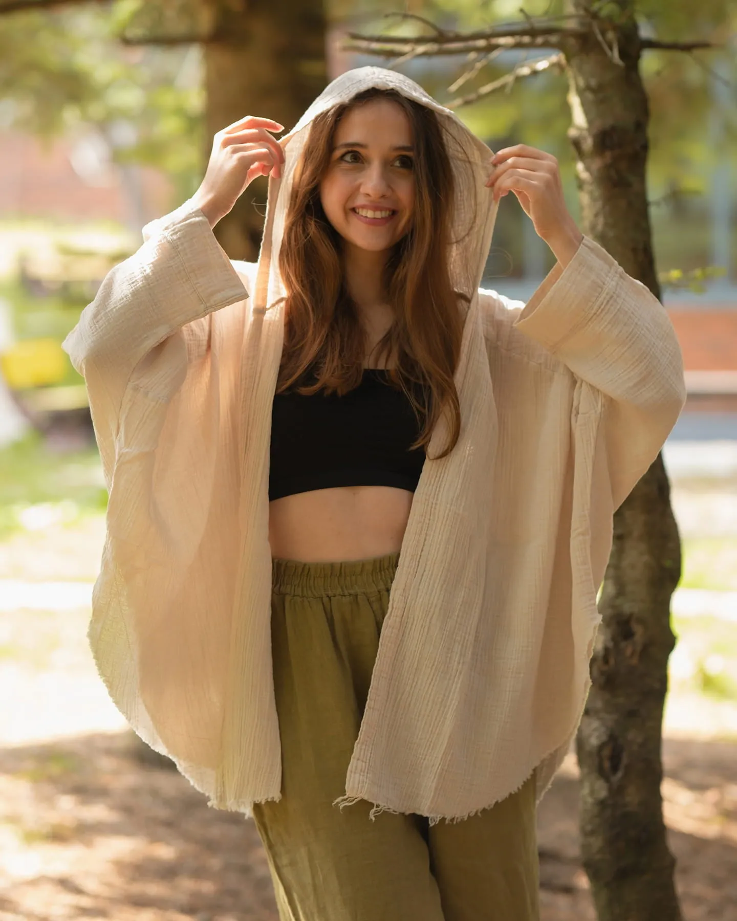 White Poncho Hoodie