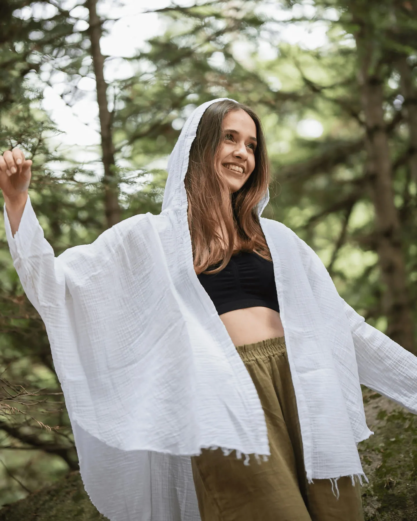White Poncho Hoodie