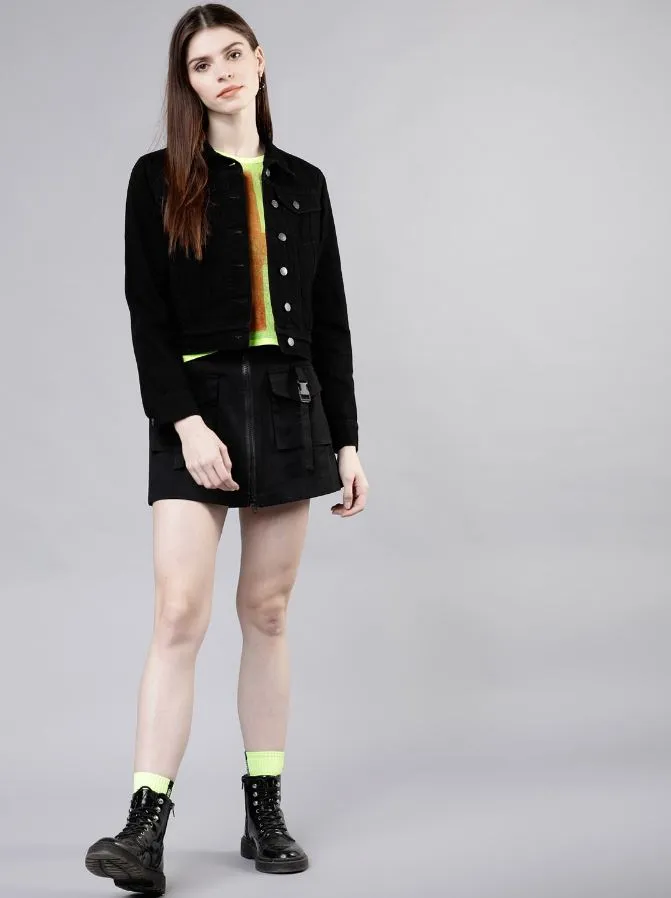 Women Black Solid Jacket