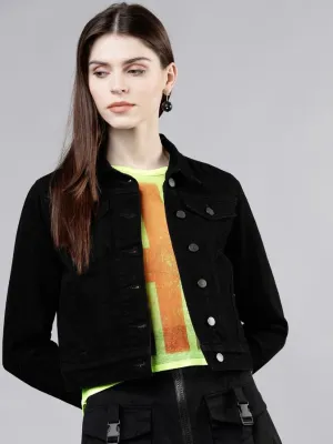 Women Black Solid Jacket